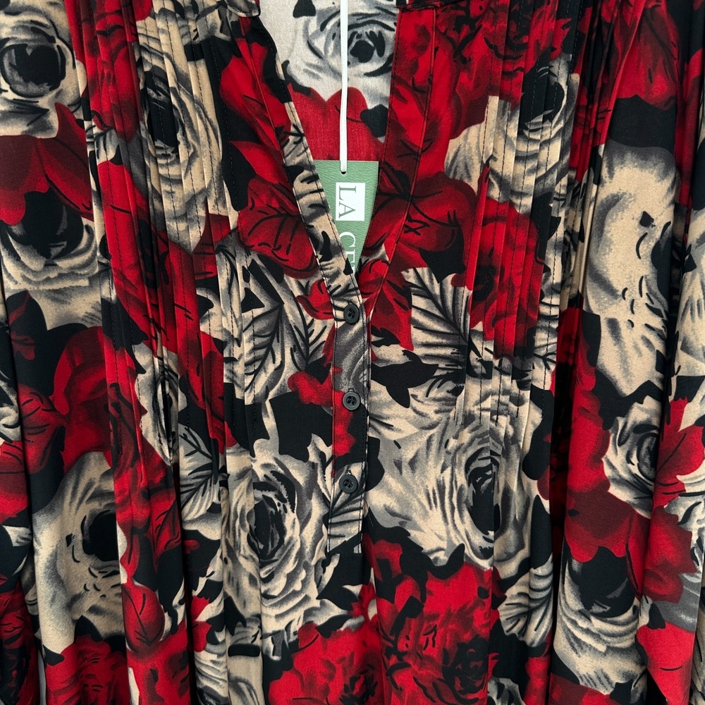 La Cera Tunic Top Shirt 3X Stretch Floral Bloomcore Festival Witchy Grunge New - Picture 5 of 14